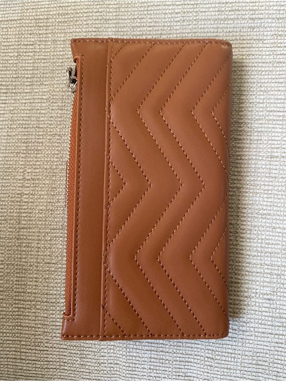 Brown Quilted Rhinestoned Chevron Wallet NEW - Picture 6 of 6
